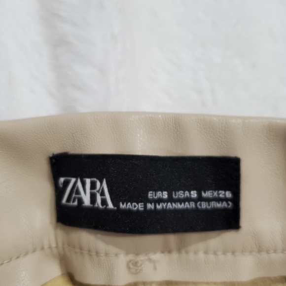 Faux Leather Cream Pants - Picture 9 of 9